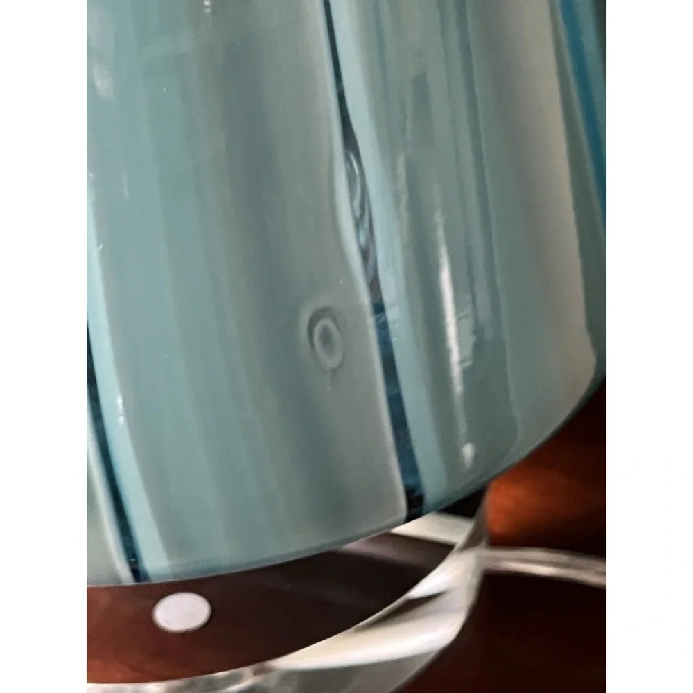 Set Of 2 Uttermost Pescara Teal-Gray Art Glass Table Lamps Teal